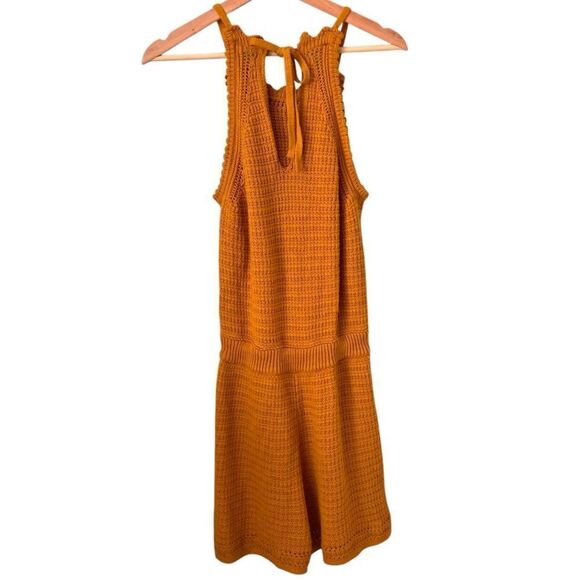 Universal Thread Crochet Sleeveless Halter Romper in Marigold Size Medium - Picture 7 of 15